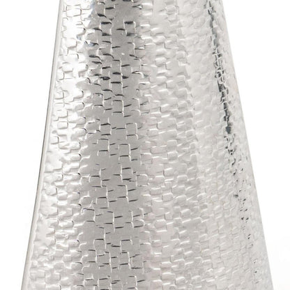 10" Silver Hammered Cone Aluminum Table Vase HomeRoots