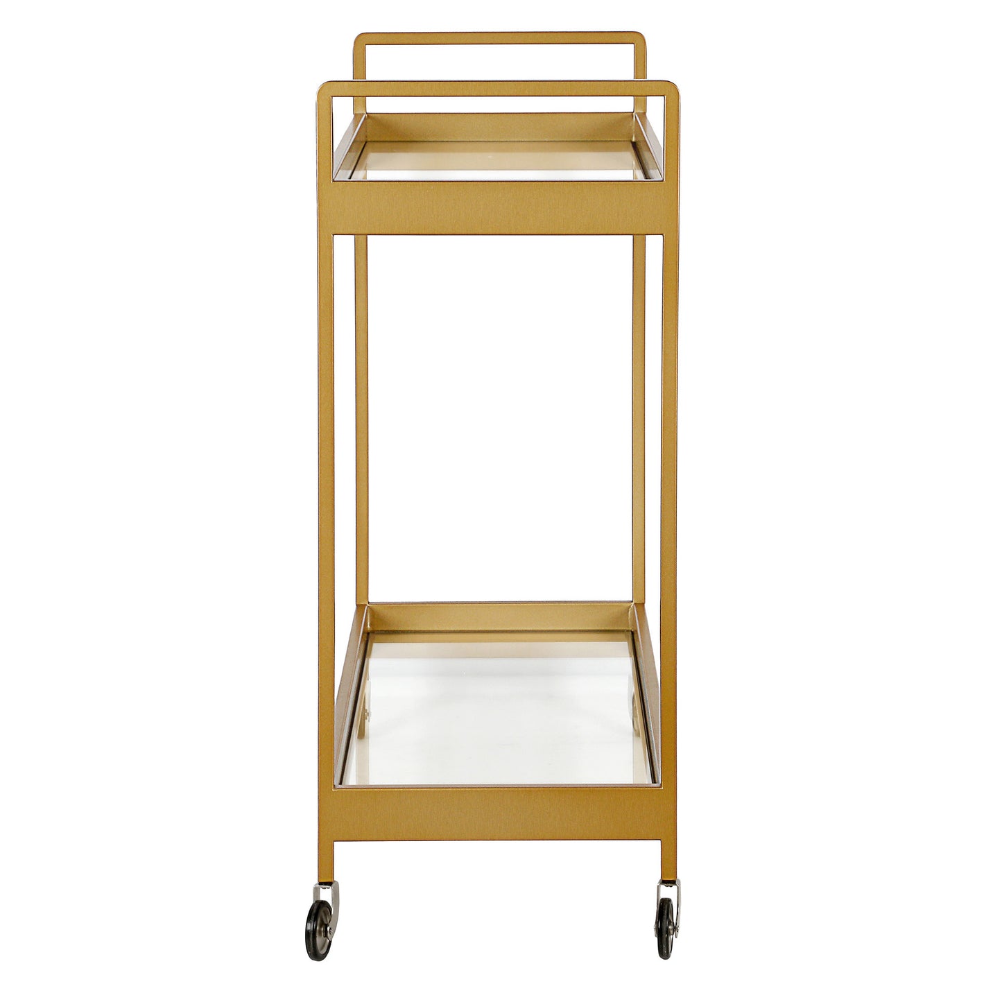 Brass Steel And Glass Rolling Bar Cart