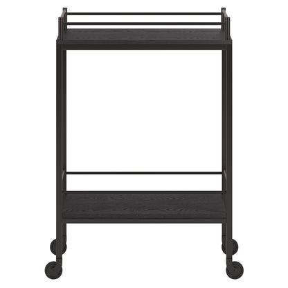 Black Steel Rolling Bar Cart