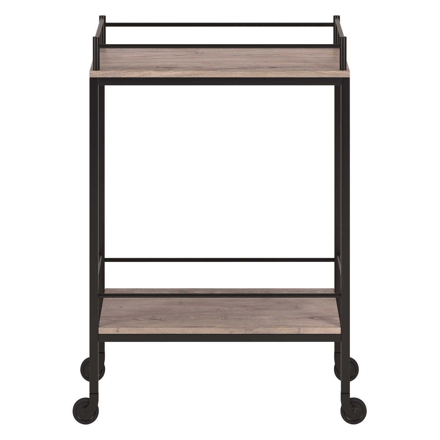 Gray Steel Rolling Bar Cart