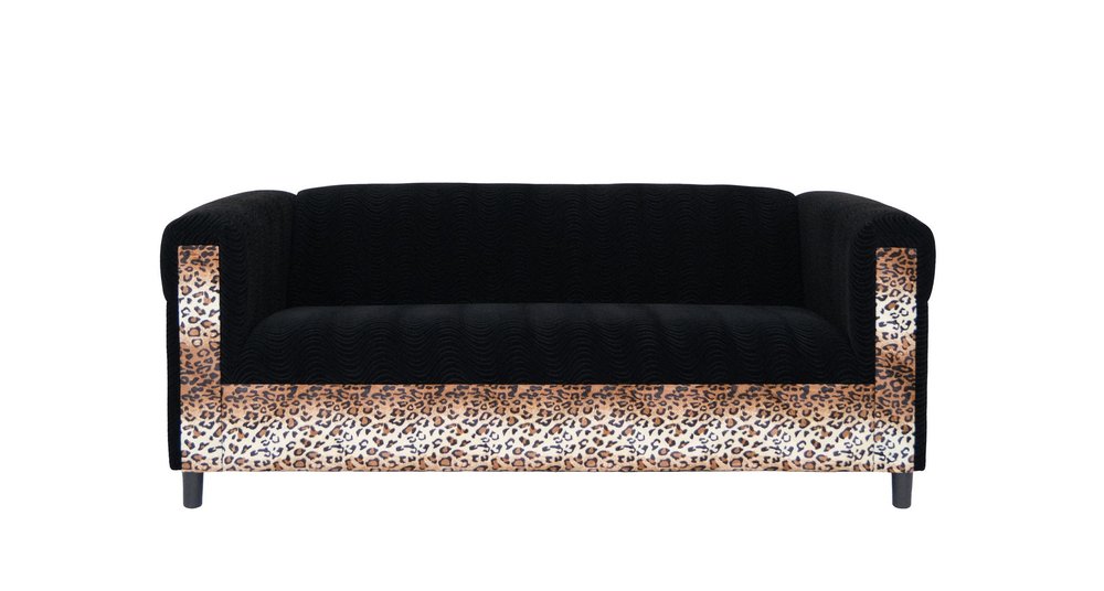 72" Black Velvet Sofa HomeRoots