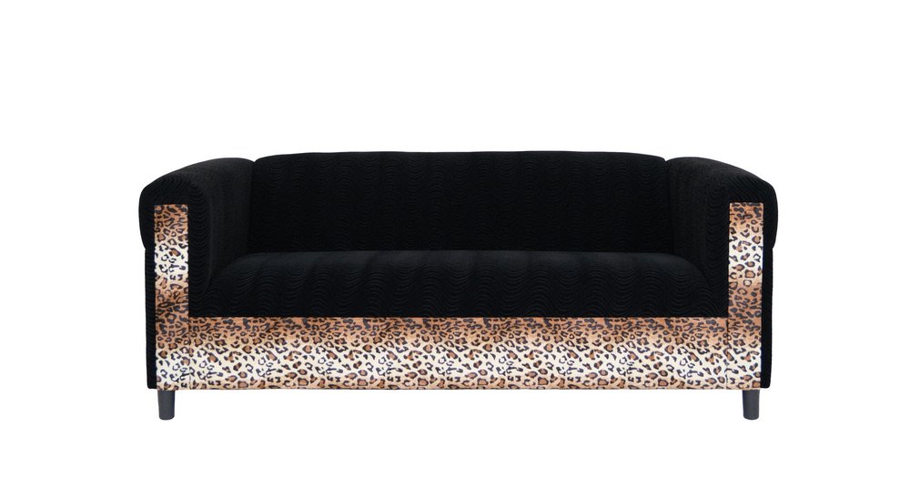 72" Black Velvet Sofa HomeRoots