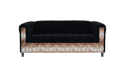 72" Black Velvet Sofa HomeRoots