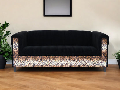 72" Black Velvet Sofa