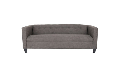 80" Charcoal Polyester Sofa With Black Legs HomeRoots