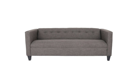 80" Charcoal Polyester Sofa With Black Legs HomeRoots