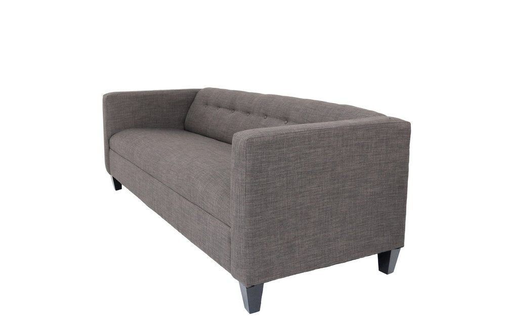 80" Charcoal Polyester Sofa With Black Legs HomeRoots