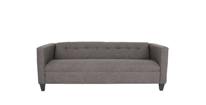 80" Charcoal Polyester Sofa With Black Legs HomeRoots