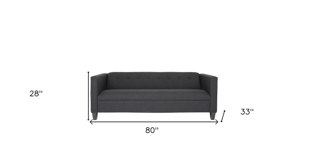 80" Black Polyester Sofa HomeRoots