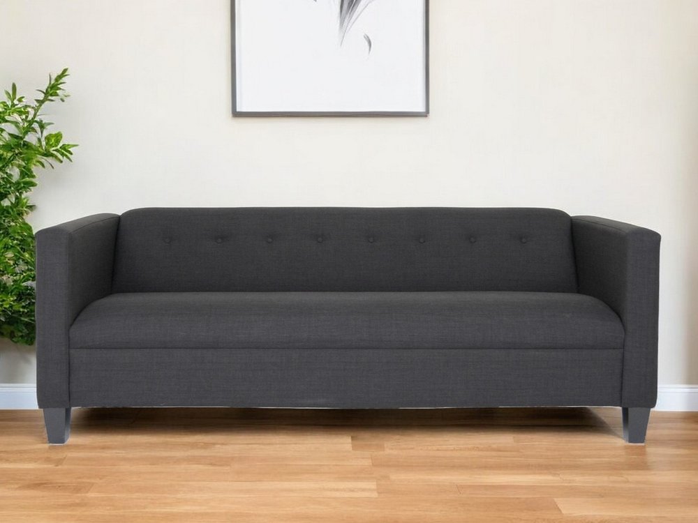 80" Black Polyester Sofa HomeRoots