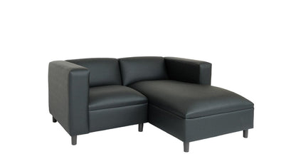 84" Black Faux Leather Sofa Chaise HomeRoots