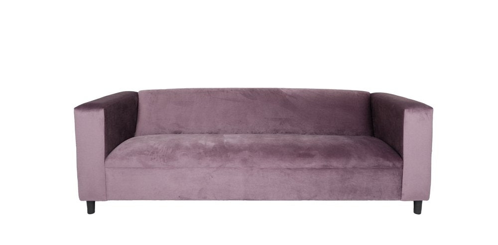 72" Lavender Velvet Sofa With Black Legs HomeRoots