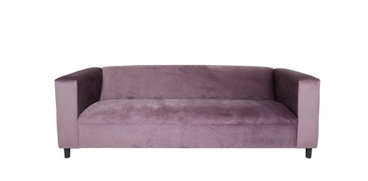 72" Lavender Velvet Sofa With Black Legs HomeRoots