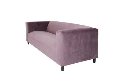 72" Lavender Velvet Sofa With Black Legs HomeRoots