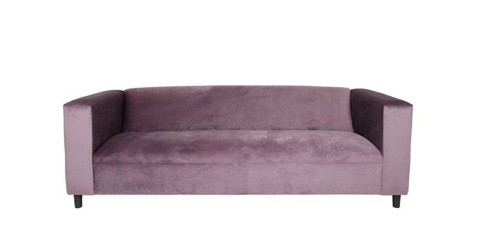 72" Lavender Velvet Sofa With Black Legs HomeRoots