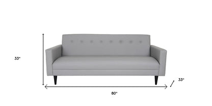80" Gray Faux Leather Sofa With Black Legs