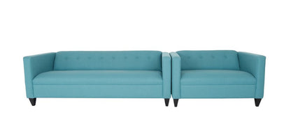 Two Piece Teal Blue Polyester Blend Seating Set HomeRoots
