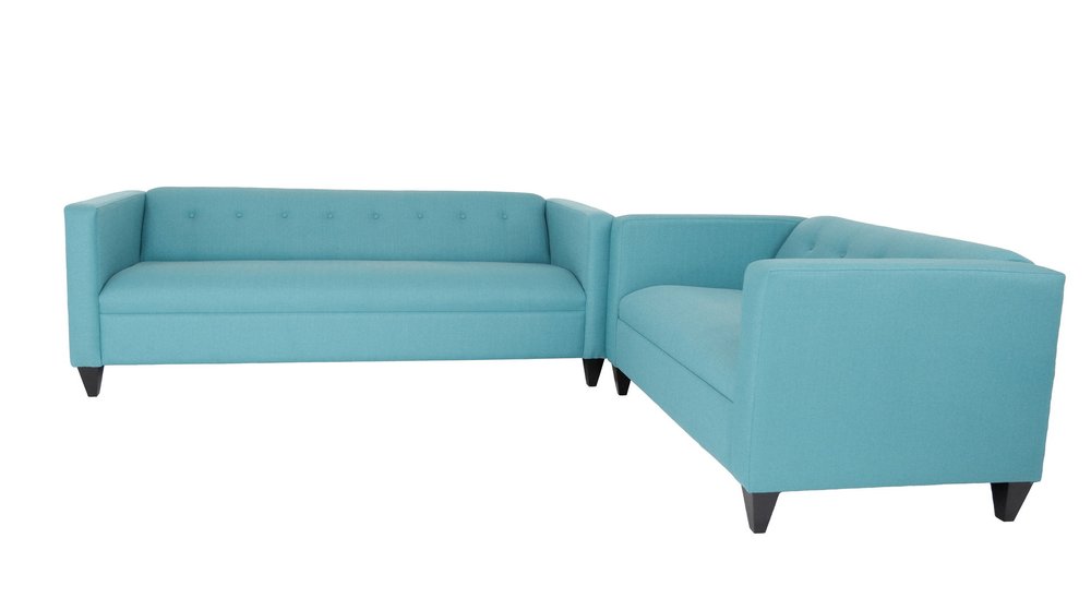 Two Piece Teal Blue Polyester Blend Seating Set HomeRoots