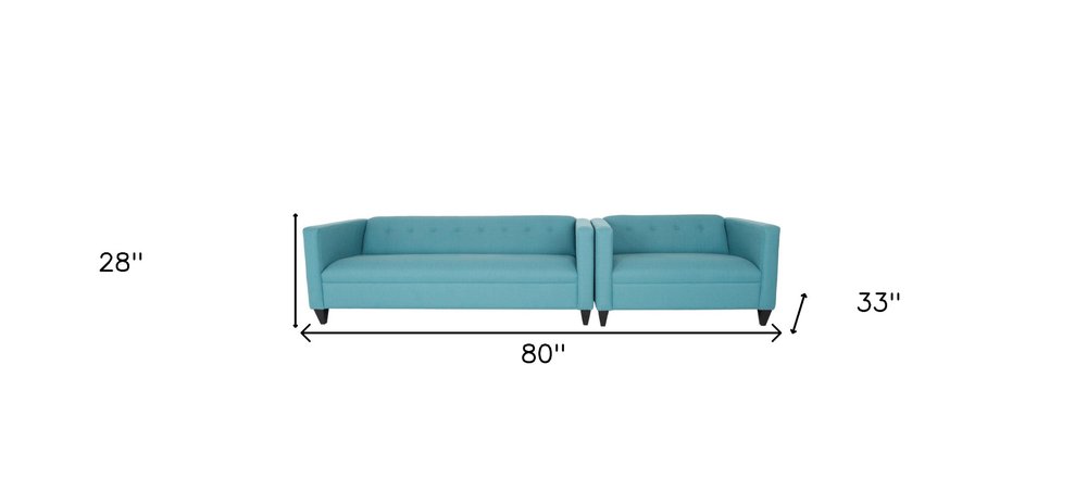 Two Piece Teal Blue Polyester Blend Seating Set HomeRoots