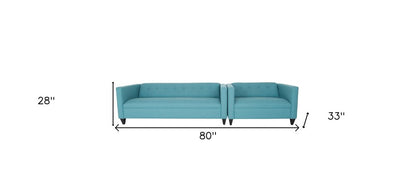 Two Piece Teal Blue Polyester Blend Seating Set HomeRoots