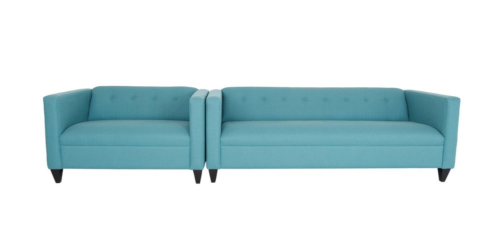 Two Piece Teal Blue Polyester Blend Seating Set HomeRoots