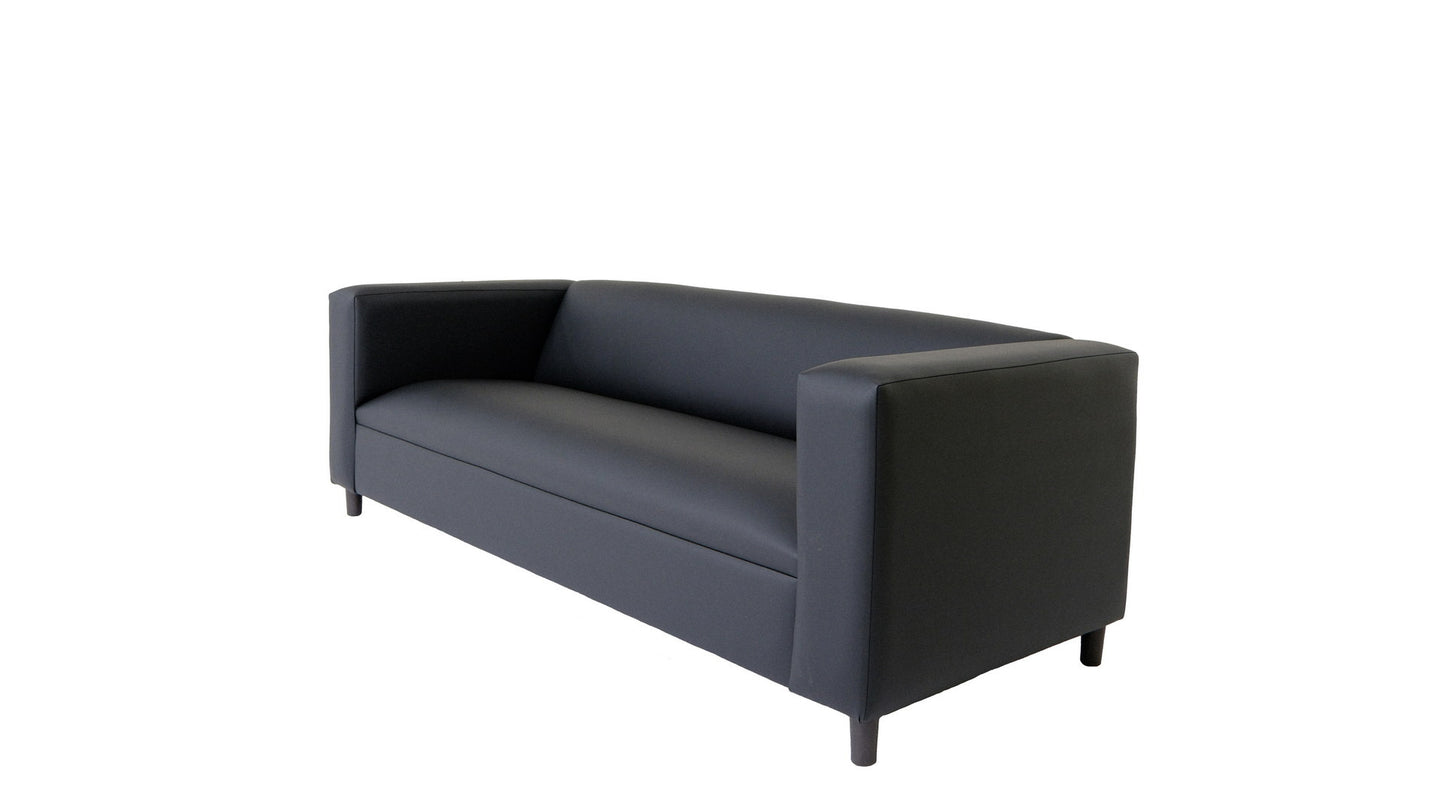 84" Black Faux Leather Sofa