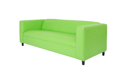 84" Green Faux Leather Sofa With Black Legs
