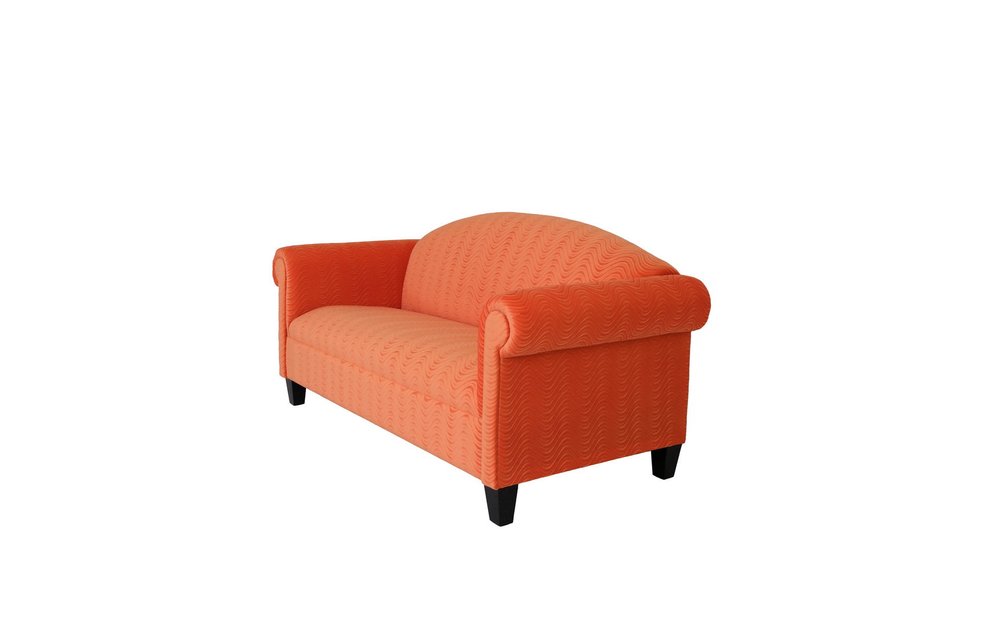 92" Orange Velvet Sofa With Black Legs HomeRoots