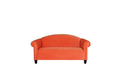 92" Orange Velvet Sofa With Black Legs HomeRoots