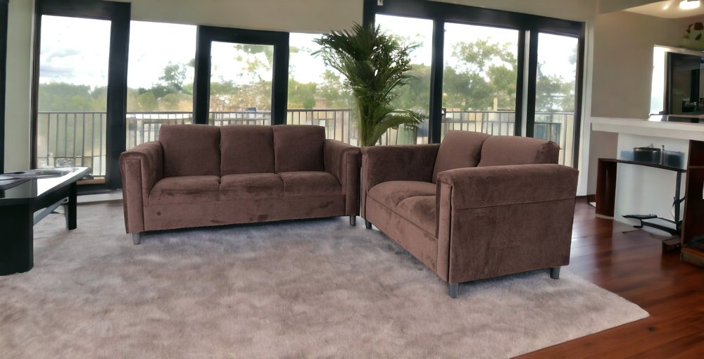 Two Piece Dark Brown Five Person Seating Set HomeRoots