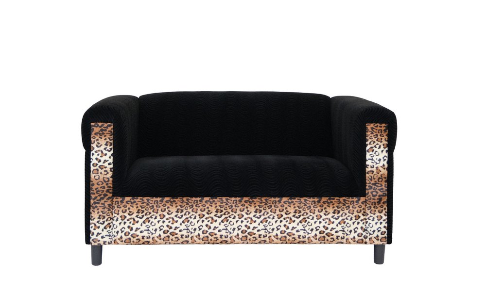 Two Piece  Leopard and Black Five Person Seating Set HomeRoots