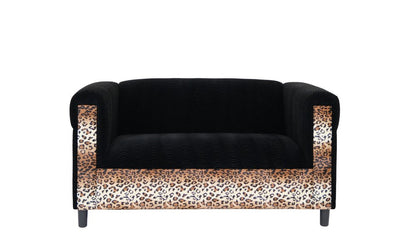 Two Piece  Leopard and Black Five Person Seating Set HomeRoots
