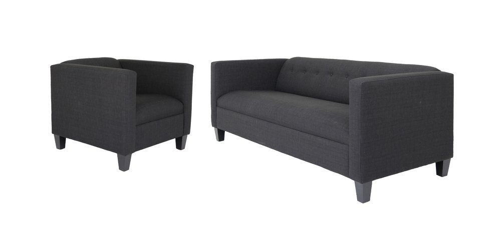 Two Piece Black Four Person Seating Set HomeRoots