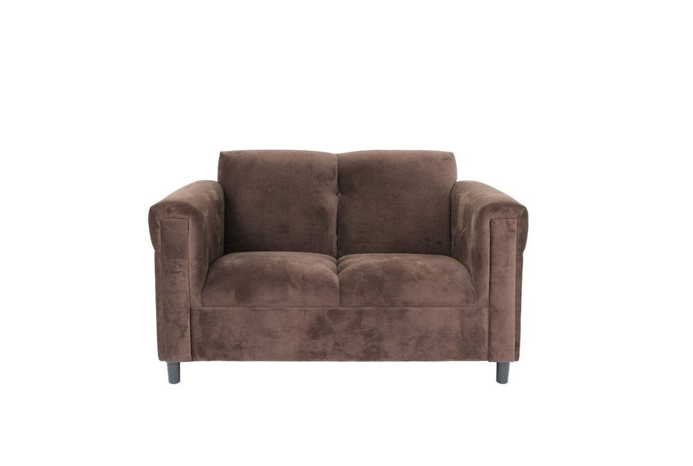 72" Dark Brown And Black Microsuede Loveseat HomeRoots