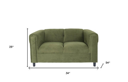 54" Green And Black Microsuede Loveseat HomeRoots