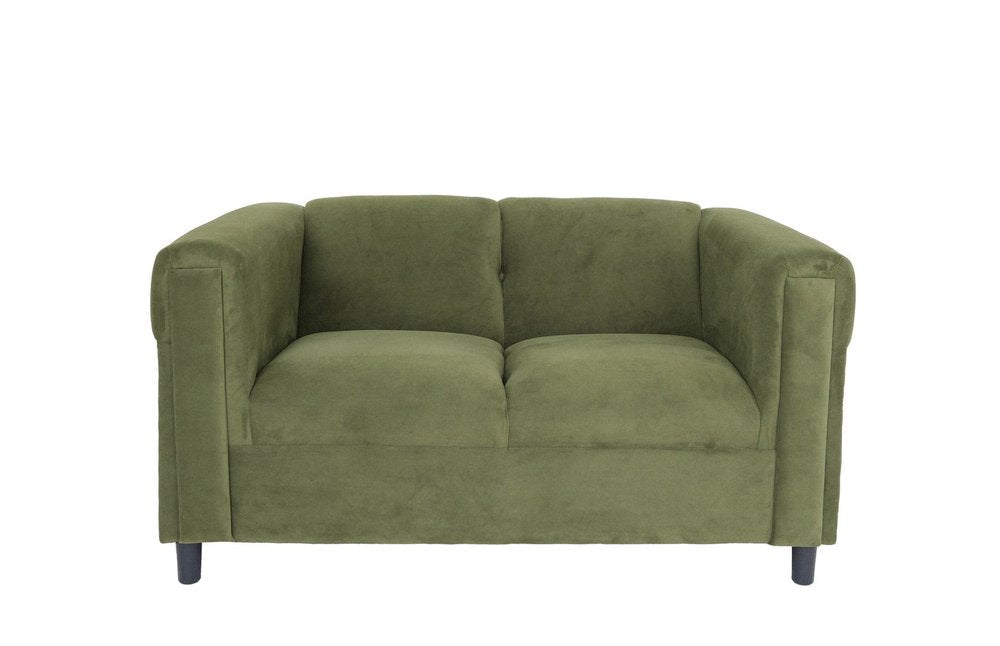 54" Green And Black Microsuede Loveseat HomeRoots