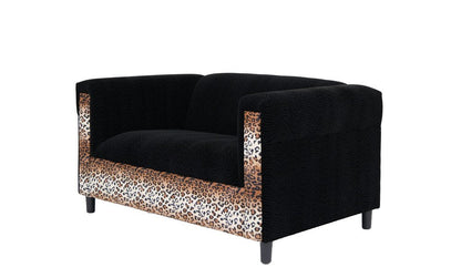 72" Dark Brown And Black Microsuede Loveseat HomeRoots