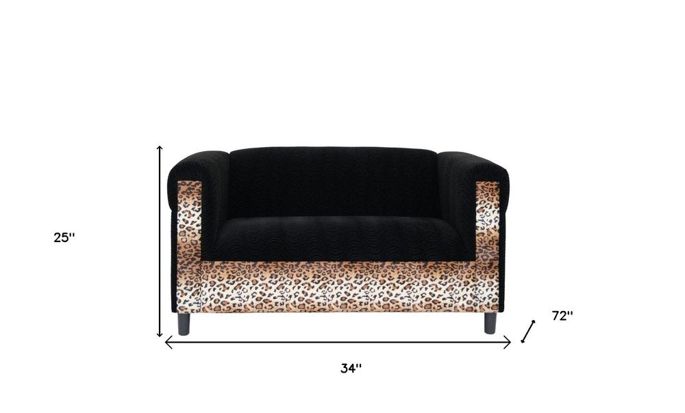 72" Dark Brown And Black Microsuede Loveseat HomeRoots