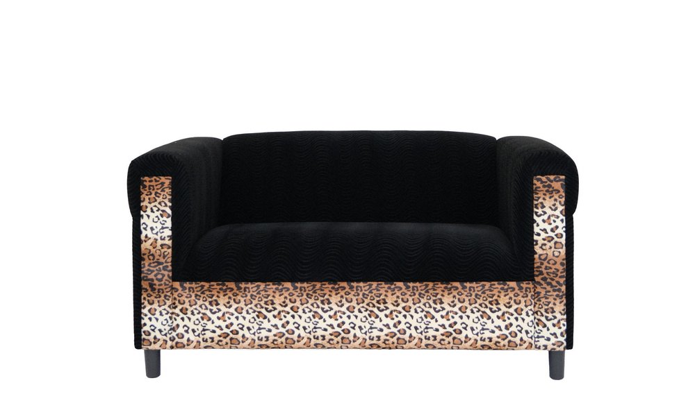 72" Dark Brown And Black Microsuede Loveseat HomeRoots