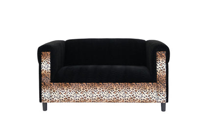 72" Dark Brown And Black Microsuede Loveseat HomeRoots