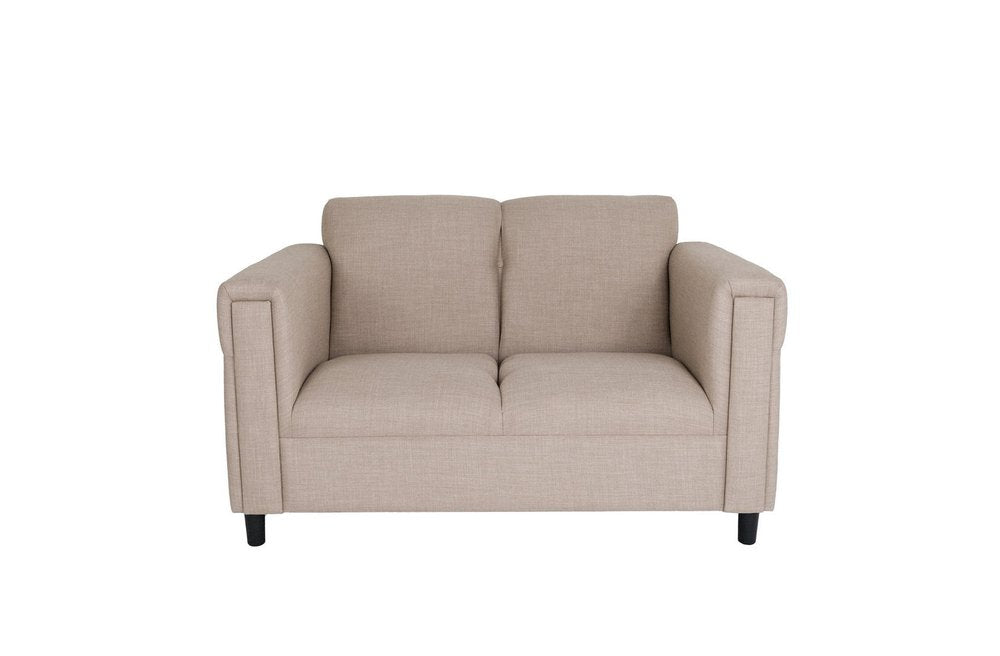 54" Deep Taupe And Black Loveseat HomeRoots