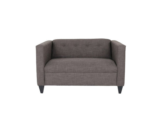 50" Charcoal And Dark Brown Loveseat HomeRoots
