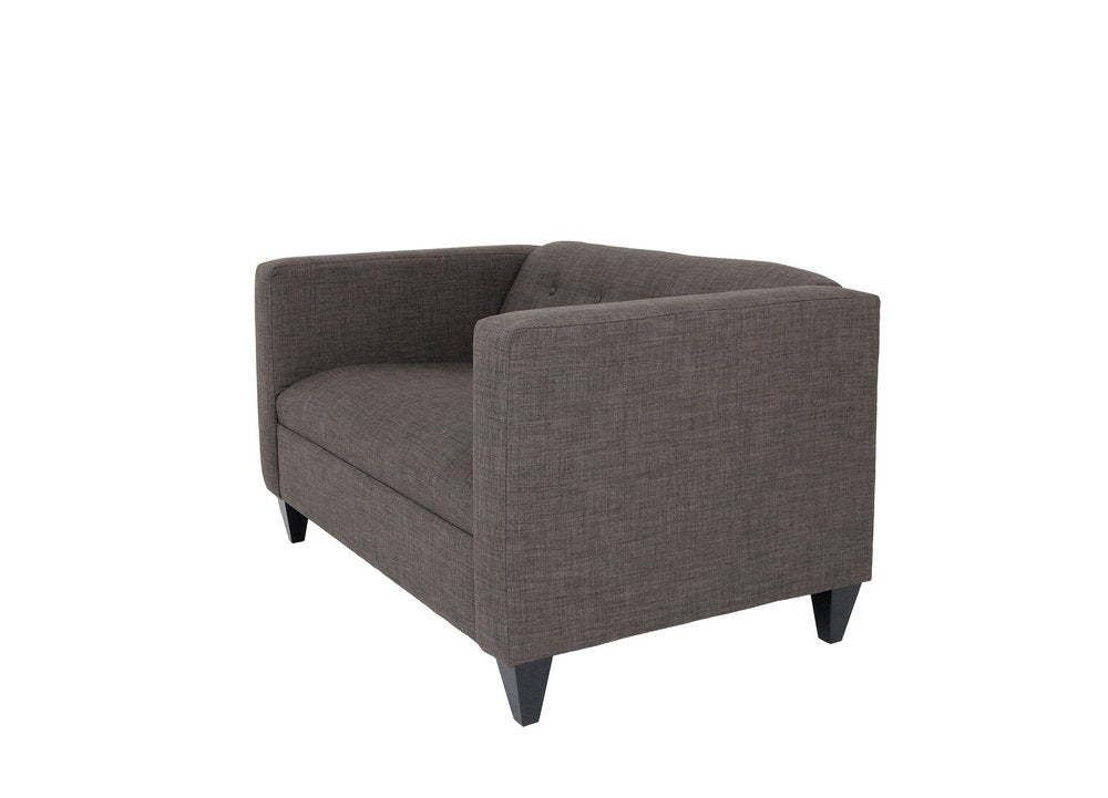 50" Charcoal And Dark Brown Loveseat HomeRoots