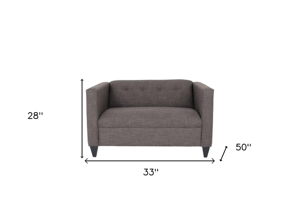 50" Charcoal And Dark Brown Loveseat HomeRoots