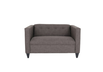 50" Charcoal And Dark Brown Loveseat