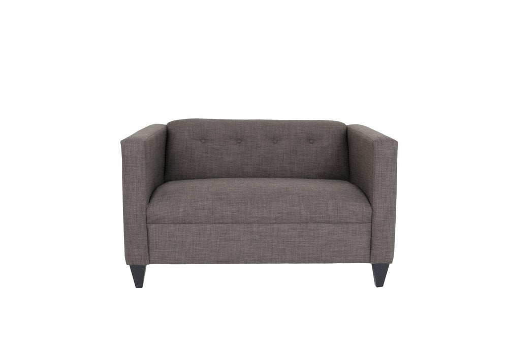 50" Charcoal And Dark Brown Loveseat HomeRoots