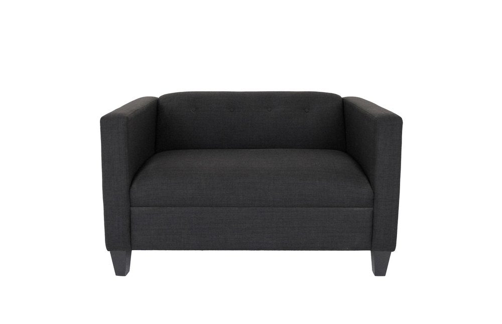 50" Charcoal And Dark Brown Loveseat HomeRoots