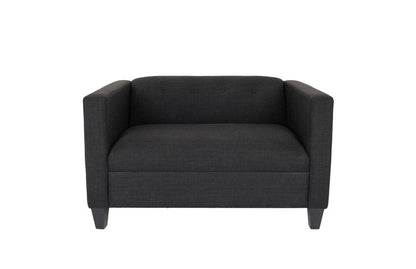 50" Charcoal And Dark Brown Loveseat HomeRoots