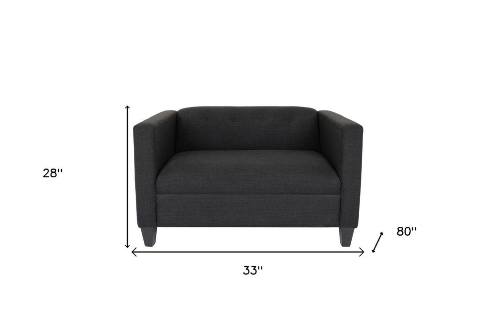 50" Charcoal And Dark Brown Loveseat HomeRoots