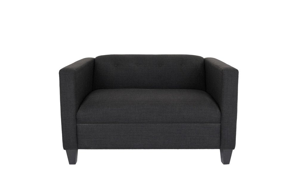 50" Charcoal And Dark Brown Loveseat HomeRoots